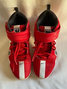 Nike Kids Red and White High-Top Sneakers